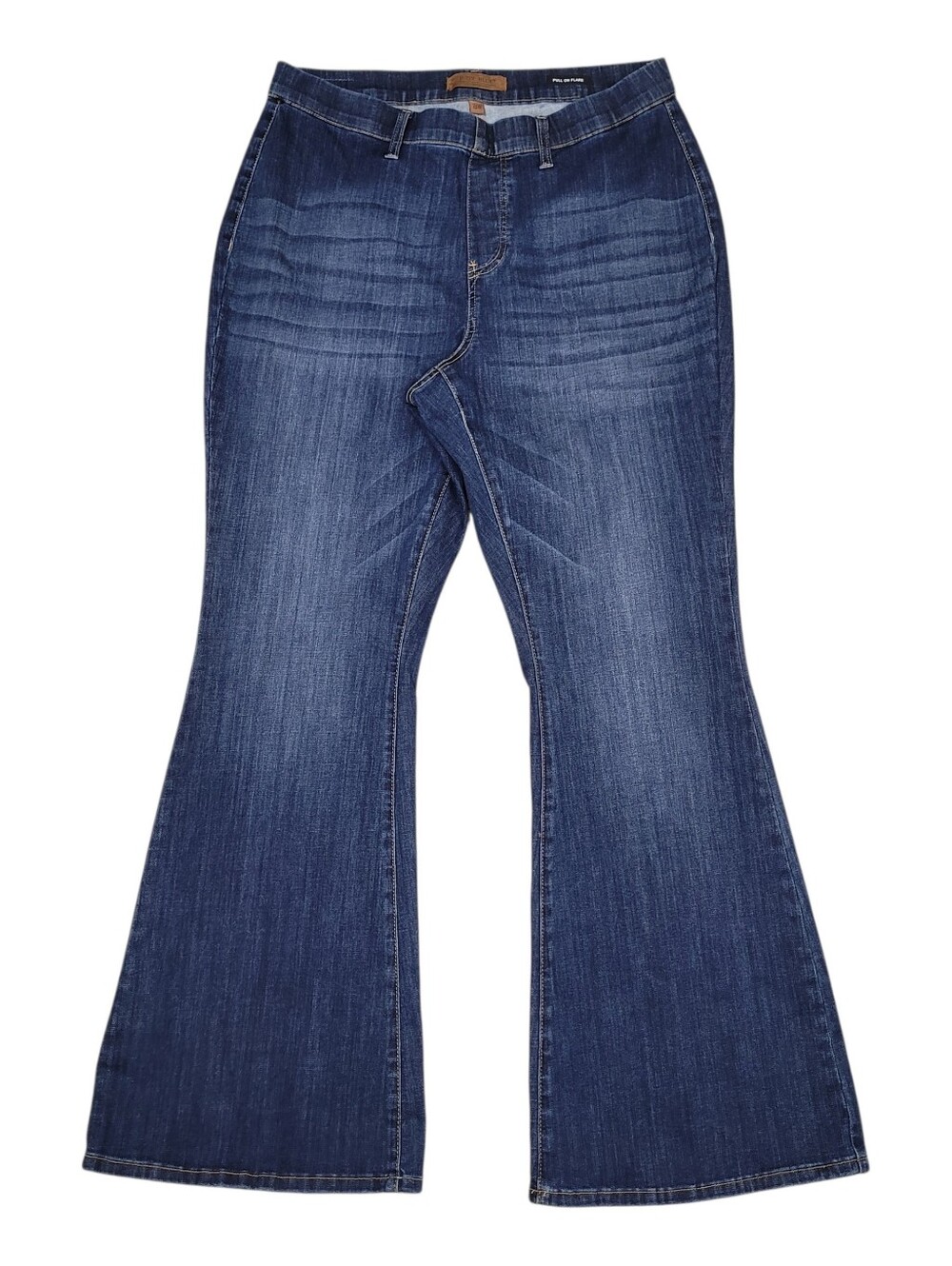 Judy Blue Women's Pull On Flare Jeans Size 18W Retro Western 70's Boho Denim